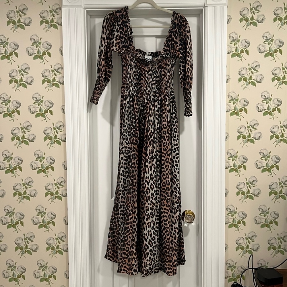 Ganni Leopard Maxi Dress Size 38